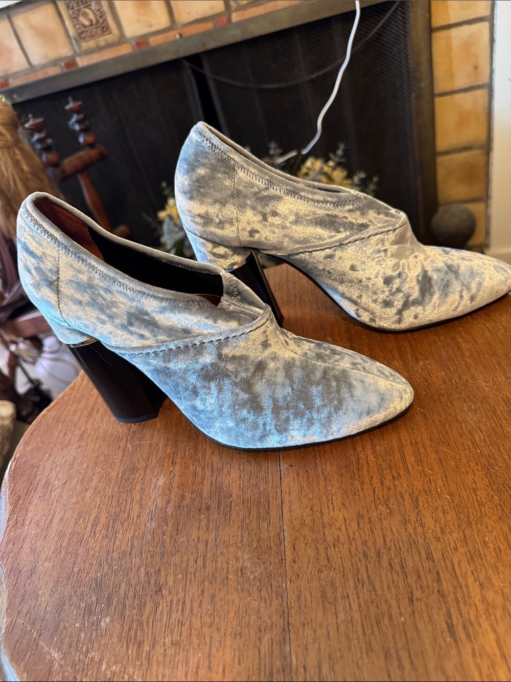 NWT 3.1 Phillip Lim Kyoto Stretch Gray/Silver Velvet Ankle Boots Dust Bag w/Box - Picture 5 of 13